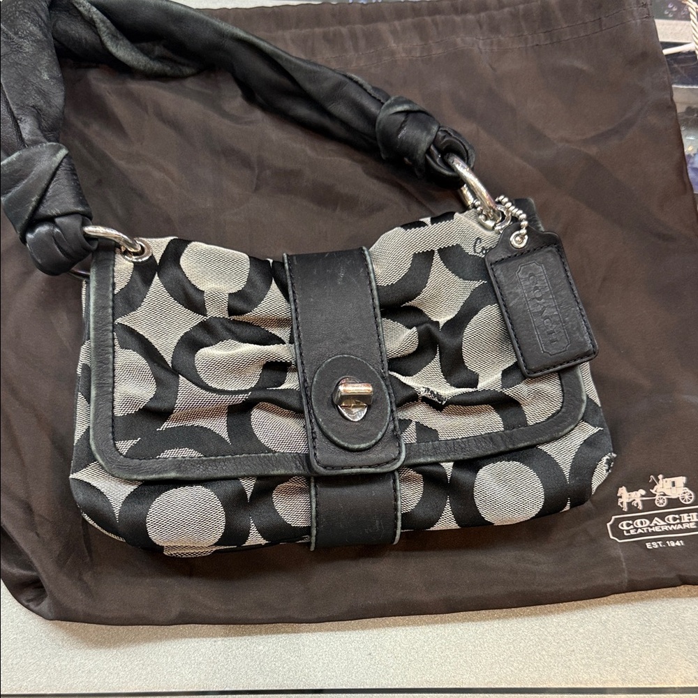 Coach Monochrome Patterned Shoulder Bag